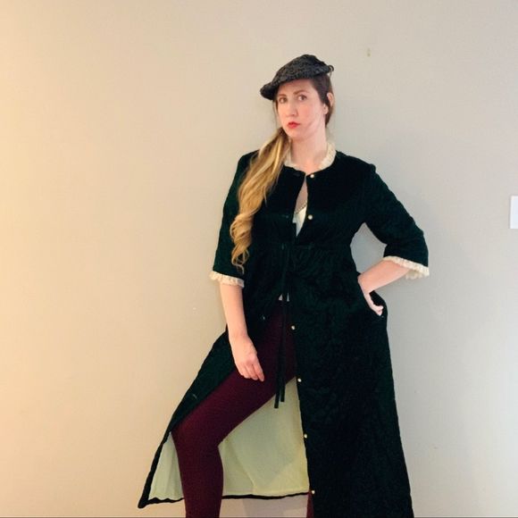 Vintage Green Quilted Velvet Jacket - Picture 7 of 16